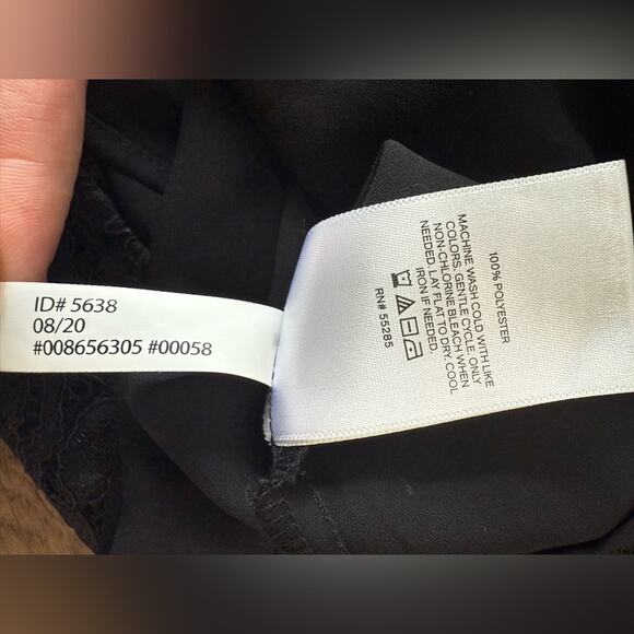 Express Black Puff Sleeve Lace Whimsigoth Blouse With Camisole Size Medium - Picture 8 of 10